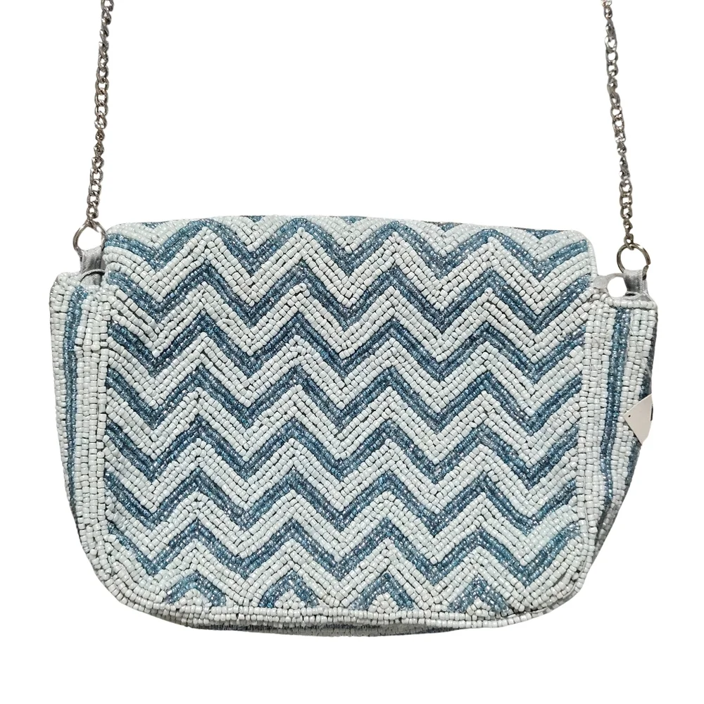 VIRAL TIKTOK Made In India Blue Umbrella Chain Crossbody Bag Purse Rain Beaded